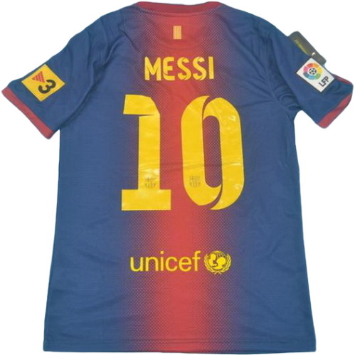 maillot homme domicile fc barcelone lfp 2012-2013 messi 10 rouge bleu