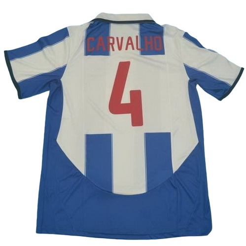 maillot homme domicile fc porto 2003-2004 carvalho 4 bleu blanc