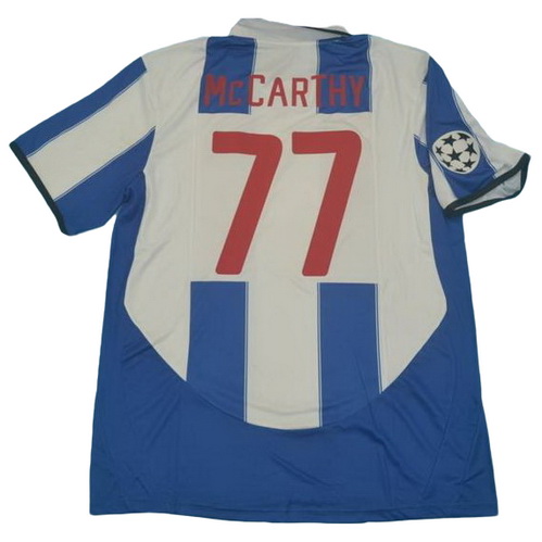 maillot homme domicile fc porto 2003-2004 mccarthy 77 bleu blanc