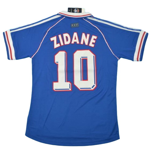 maillot homme domicile france copa mundial 1998 zidane 10 bleu
