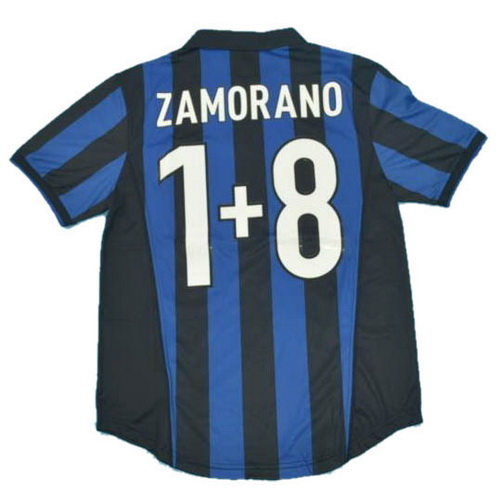 maillot homme domicile inter milan 1998-1999 zamorano 1+8 bleu