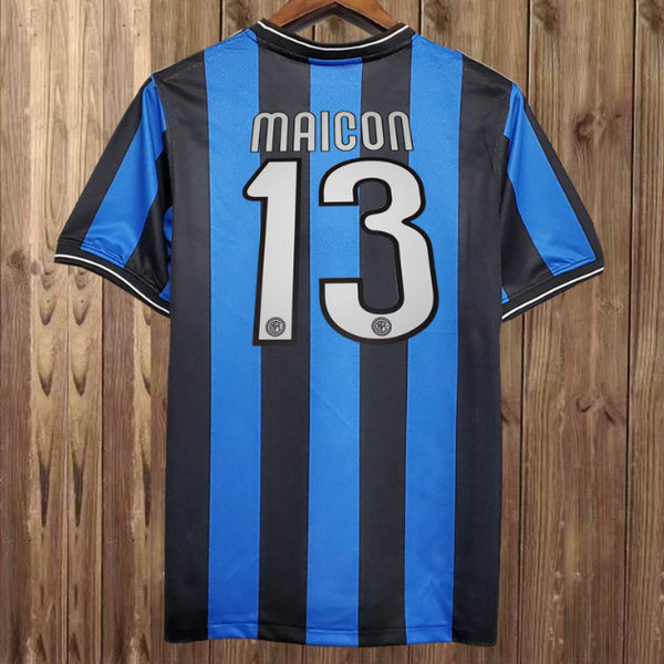 maillot homme domicile inter milan 2009-2010 maicon 13 bleu