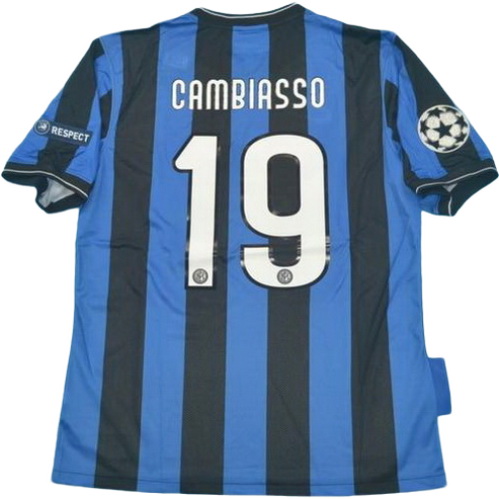 maillot homme domicile inter milan ucl 2010-2011 cambiasso 19 bleu