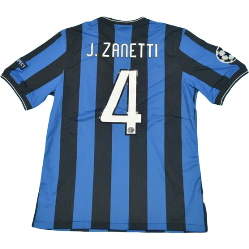 maillot homme domicile inter milan ucl 2010-2011 j.zanetti 4 bleu