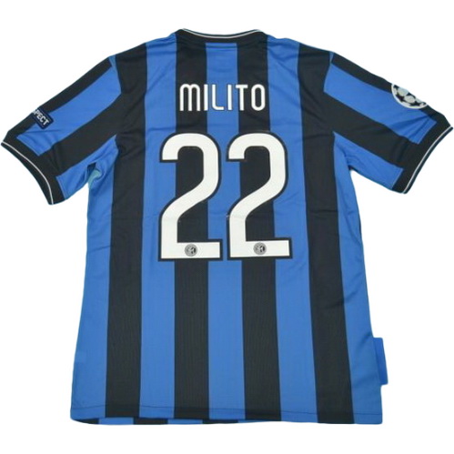 maillot homme domicile inter milan ucl 2010-2011 milito 22 bleu