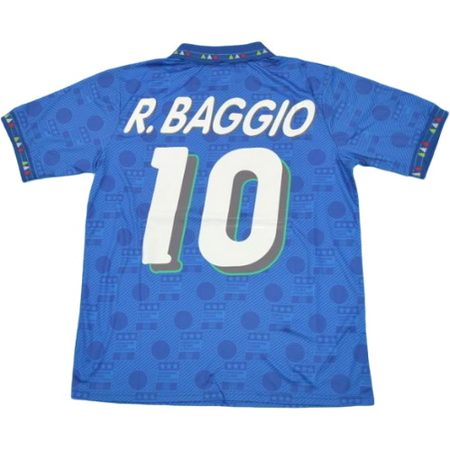 maillot homme domicile italie copa mundial 1994 baggio 10 bleu