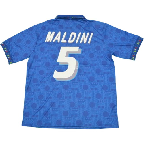 maillot homme domicile italie copa mundial 1994 maldini 5 bleu