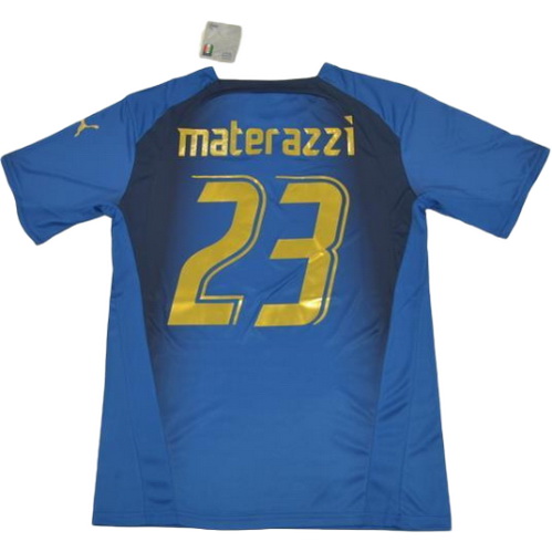 maillot homme domicile italie copa mundial 2006 materazzi 23 bleu