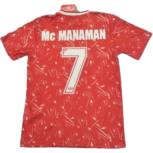 maillot homme domicile liverpool 1989-1990 mc manaman 7 rouge