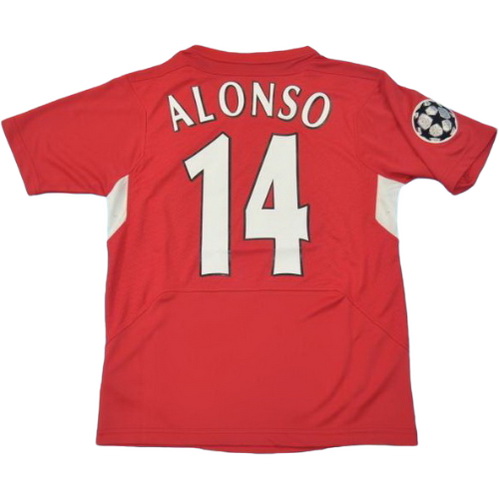 maillot homme domicile liverpool 2004-2005 alonso 14 rouge