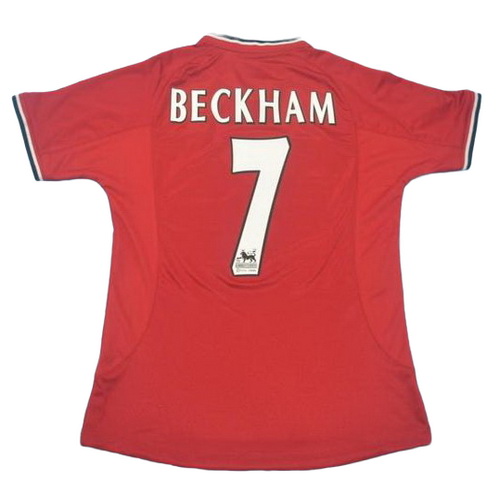 maillot homme domicile manchester united 2000-2002 beckham 7 rouge