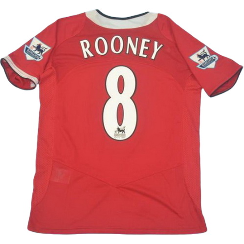 maillot homme domicile manchester united 2006-2007 rooney 8 rouge