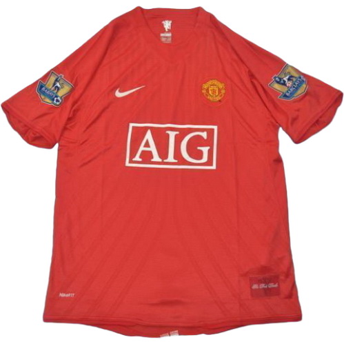 maillot homme domicile manchester united 2007-2008 rouge