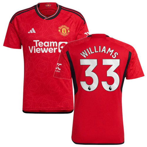 maillot homme domicile manchester united 2023-2024 williams 33