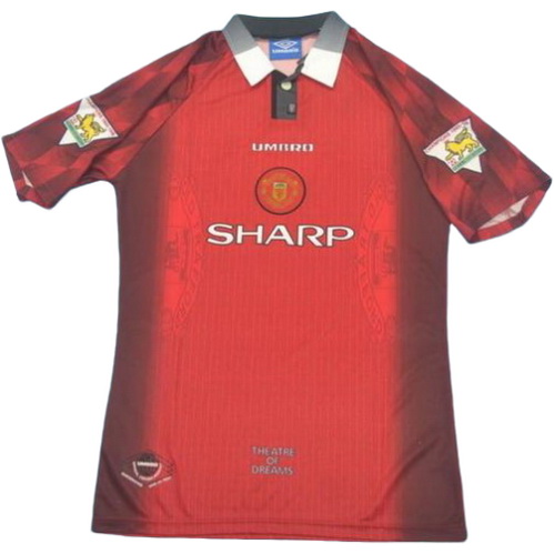 maillot homme domicile manchester united pl 1996 rouge