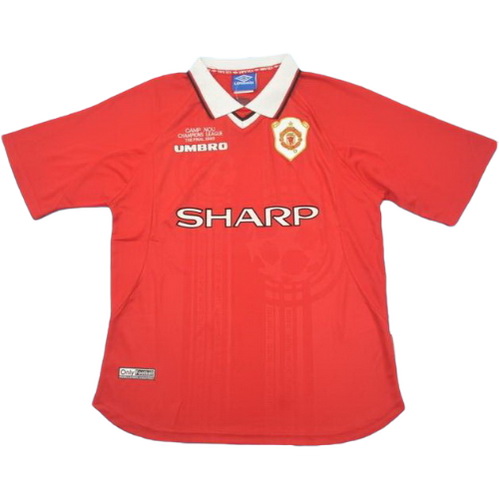 maillot homme domicile manchester united ucl 1999 rouge