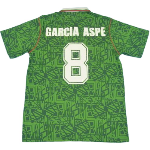 maillot homme domicile mexique copa mundial 1994 garcia aspe 8 vert
