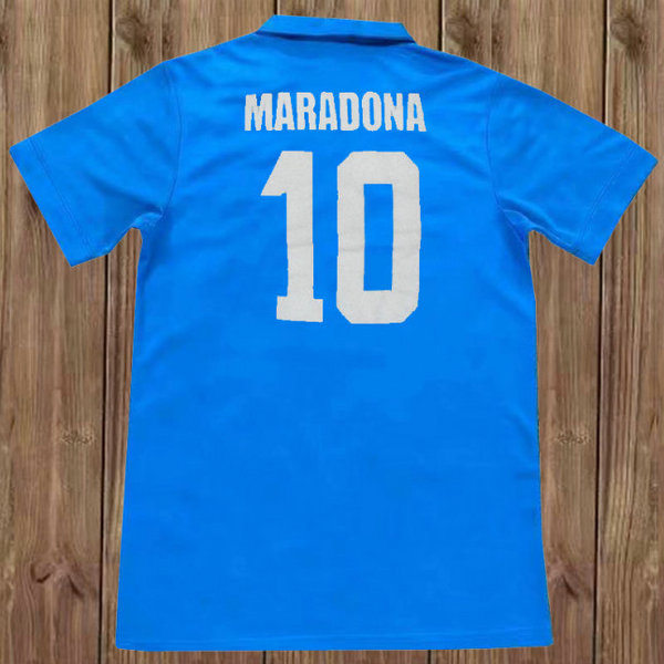 maillot homme domicile naples 1989-1990 maradona 10 bleu