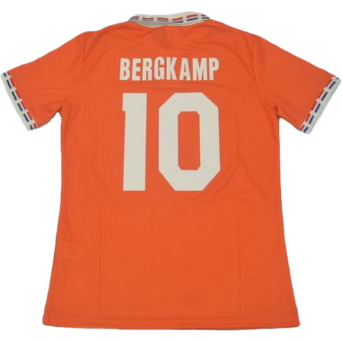 maillot homme domicile pays-bas 1996 bergkamp 10 orange