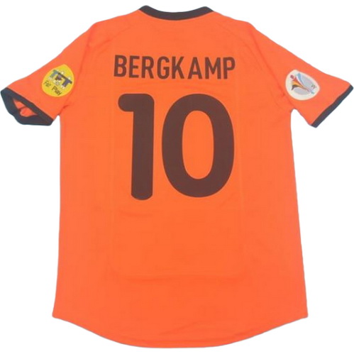 maillot homme domicile pays-bas 2000 bergkamp 10 orange