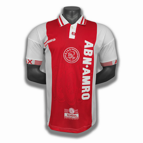 maillot homme domicile player ajax amsterdam 1997 98 rouge