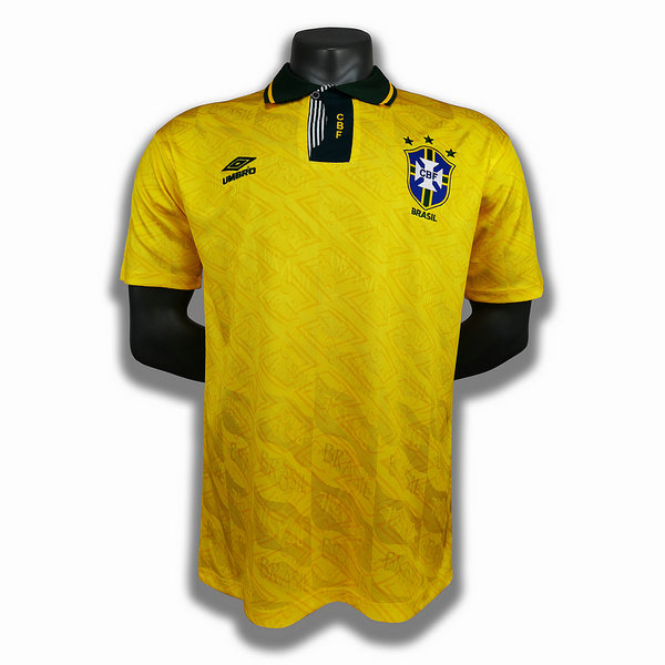 maillot homme domicile player brésil 1991 1993 jaune