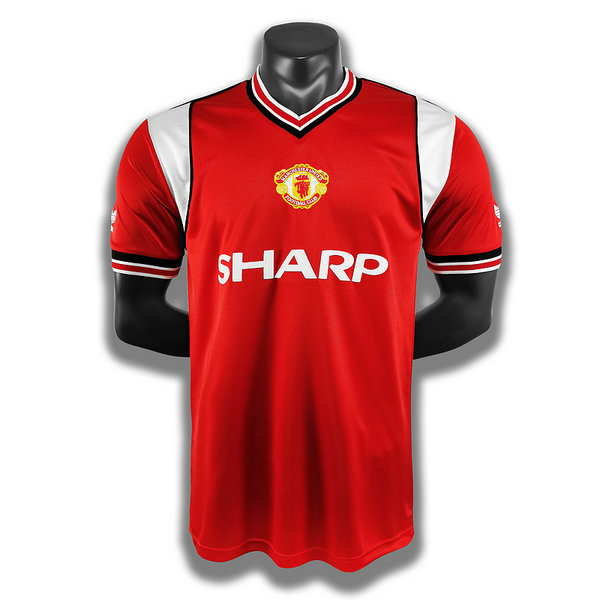 maillot homme domicile player manchester united 1985 rouge