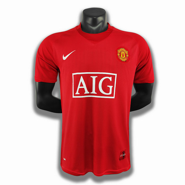 maillot homme domicile player manchester united 2007 2008 rouge