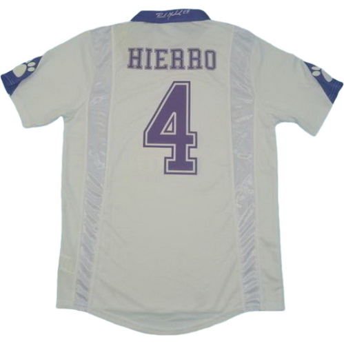 maillot homme domicile real madrid 1997-1998 hierro 4 blanc