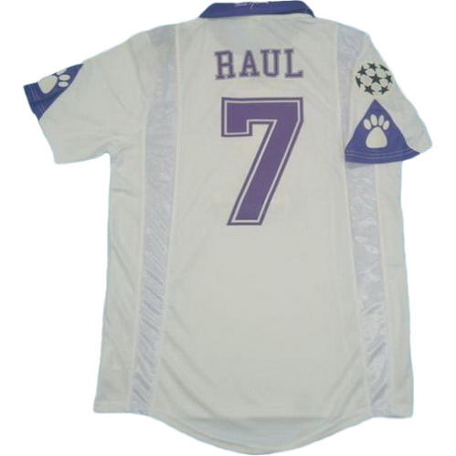 maillot homme domicile real madrid 1997-1998 raul 7 blanc