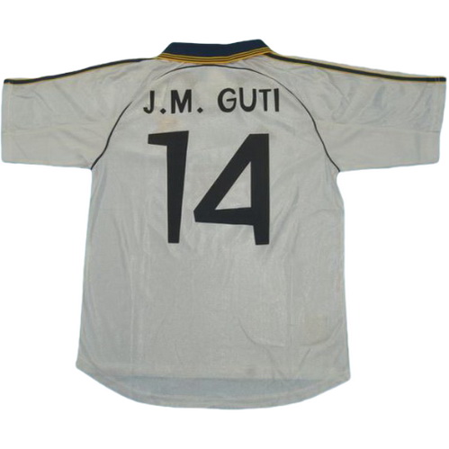 maillot homme domicile real madrid 1999-2000 j.m. guti 14 blanc