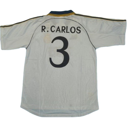 maillot homme domicile real madrid 1999-2000 r.carlos 3 blanc