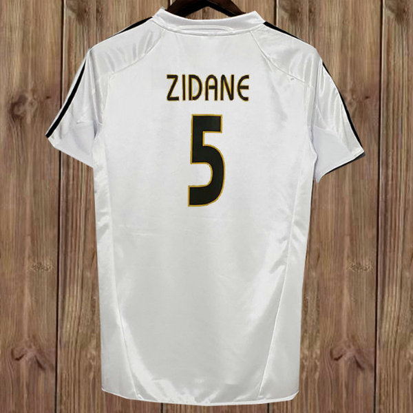 maillot homme domicile real madrid 2004-2005 zidane 5 blanc