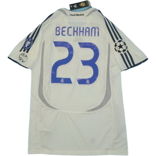 maillot homme domicile real madrid 2006-2007 beckham 23 blanc