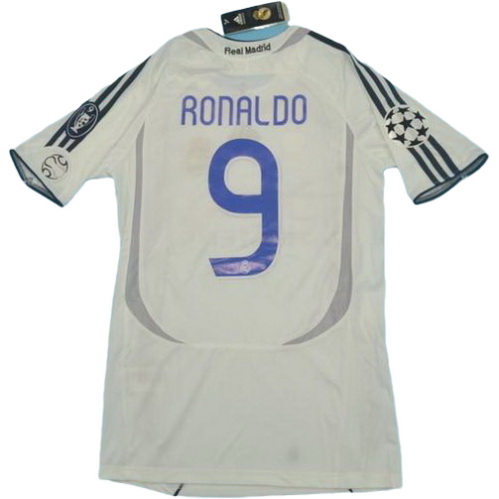 maillot homme domicile real madrid 2006-2007 ronaldo 9 blanc