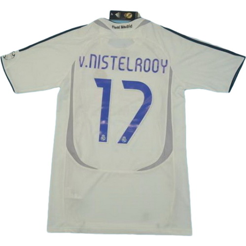 maillot homme domicile real madrid 2006-2007 van nistelrooy 17 blanc
