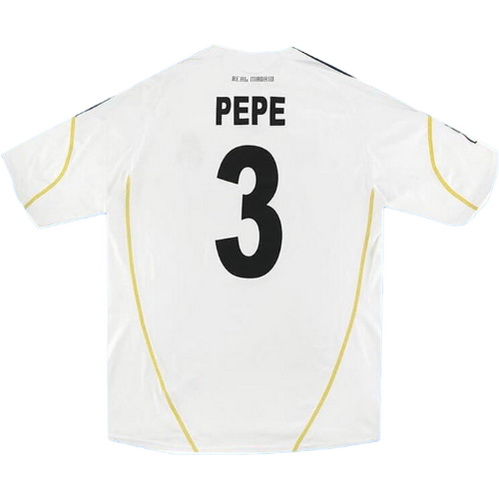 maillot homme domicile real madrid 2009-2010 pepe 3 blanc