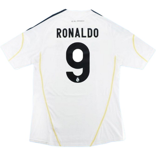 maillot homme domicile real madrid 2009-2010 ronaldo 9 blanc