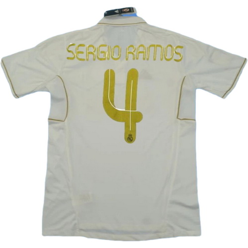maillot homme domicile real madrid 2011-2012 sergio ramos 4 blanc