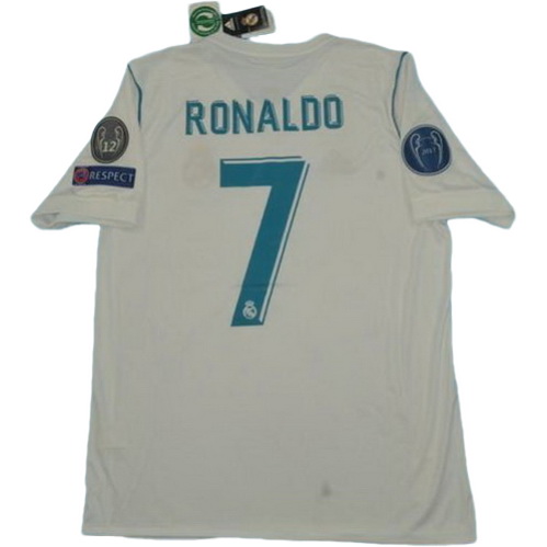 maillot homme domicile real madrid ucl 2017-2018 ronaldo 7 blanc