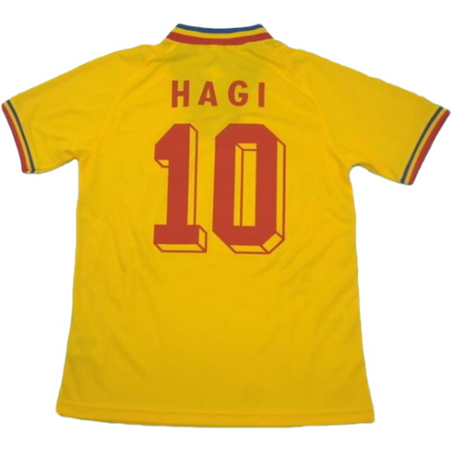 maillot homme domicile romania copa mundial 1994 hagi 10 jaune