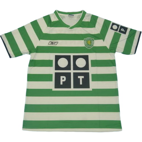 maillot homme domicile sporting cp 2002-2003 vert blanc