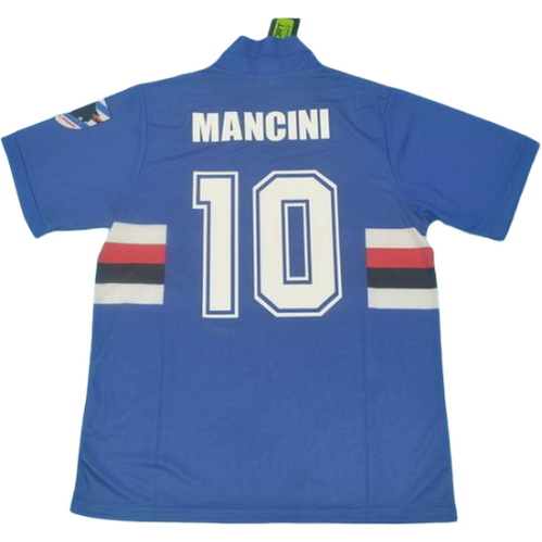 maillot homme domicile uc sampdoria 1990-1991 mancini 10 bleu