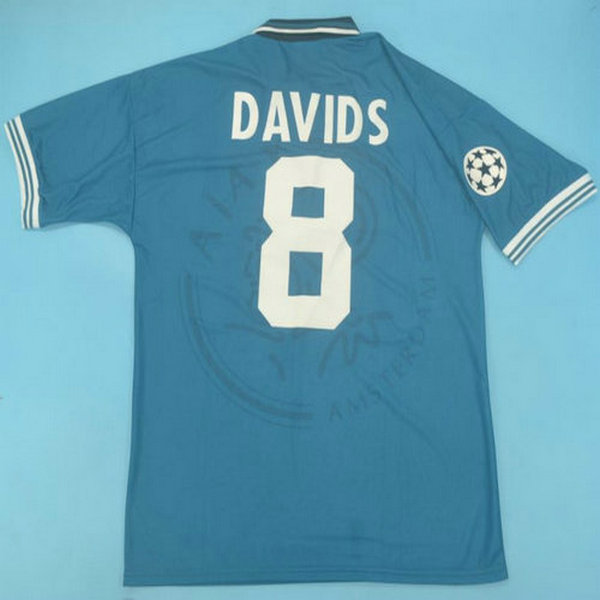 maillot homme exterieur ajax amsterdam 1995-1996 davids 8 bleu