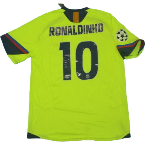 maillot homme exterieur fc barcelone lfp 2005-2006 ronaldinho 10 vert