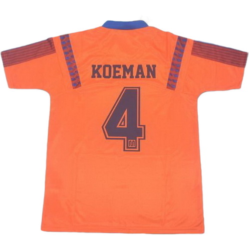 maillot homme exterieur fc barcelone ucl 1992 koeman 4 orange