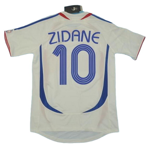 maillot homme exterieur france copa mundial 2006 zidane 10 blanc