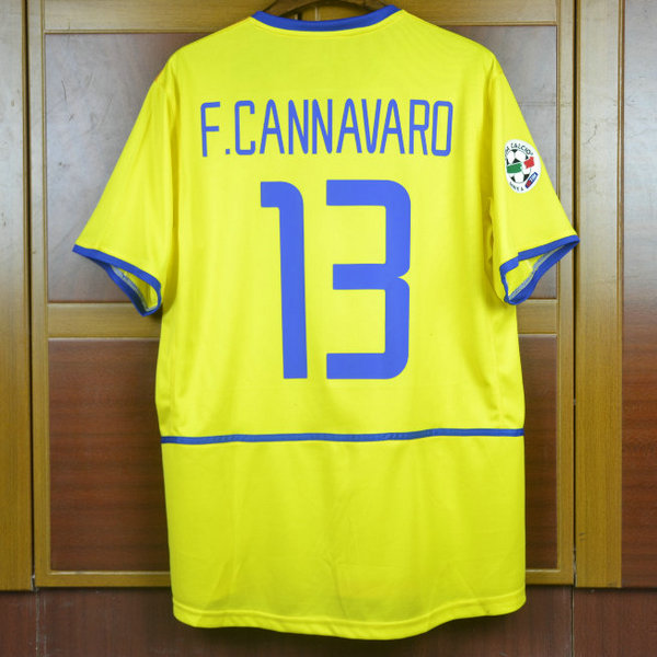 maillot homme exterieur inter milan 2002-2003 f.cannavaro 13 jaune