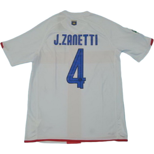 maillot homme exterieur inter milan 2007-2008 j.zanetti 4 blanc