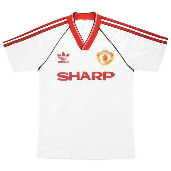 maillot homme exterieur manchester united 1988-1990 blanc